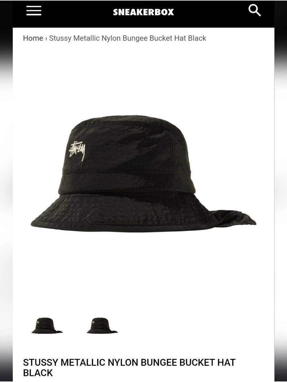Stussy Nylon Bungee Buckett Hat Black Size S/m
